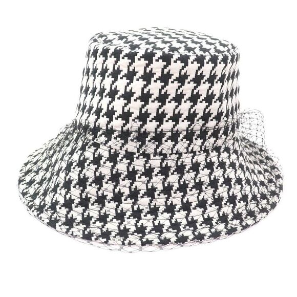 Pre Loved christian dior Houndstooth Bucket Hat Women black | black Hats - Picture 1 of 8